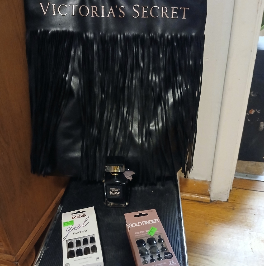 Victoria's Secret Black Fringe Tote